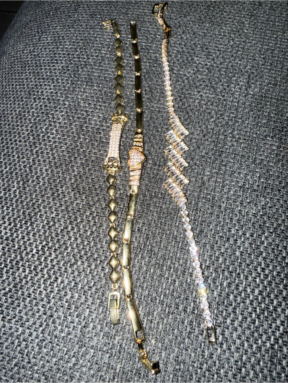 Gold and Clear Crystal Women’s Bracelet Set